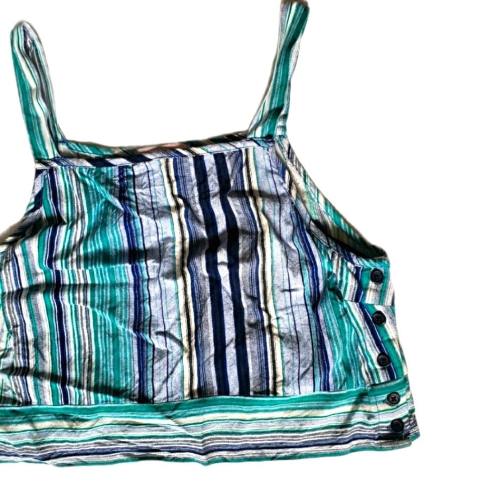 Band of Gypsies Striped Crop Tank W Side Buttons